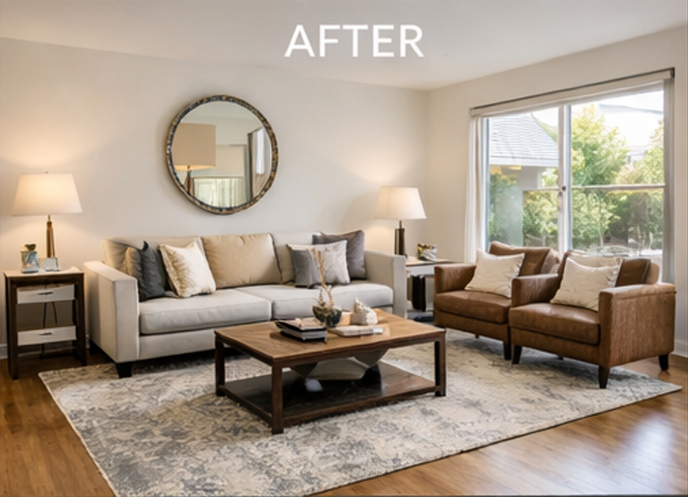 example of the what the same room could look like with our professional home staging